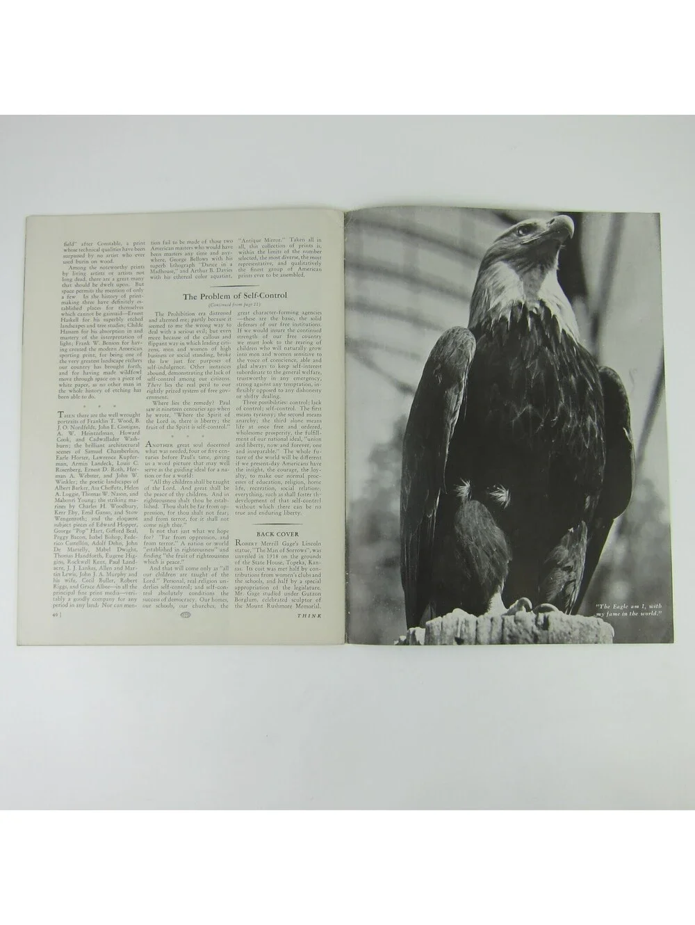 THINK Magazine IBM February 1941 George Washington Abraham Lincoln Vintage RARE